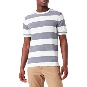 TOM TAILOR Uomini Gebreid shirt met strepen 1032032, 30250 - Off White Small Navy Stripes, M