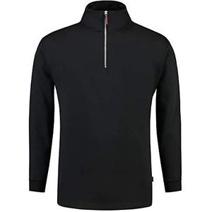 Tricorp 301010 Casual sweatshirt met 1/4 rits, 60% gekamd katoen/40% polyester, 280 g/m², zwart, maat XXL