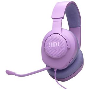 JBL Quantum 100M2 bedrade over-ear gaming koptelefoon met JBL QuantumSOUND Signature en 3.5 mm koptelefoonaansluiting, compatibel met meerdere platforms, afneembare microfoon, mute-functie, in paars