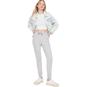 TRENDYOL Joggingbroek voor dames en heren, medium tailleband, grijs, XL