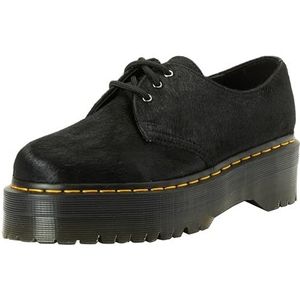 Dr. Martens 3 Eye Shoe, amfibieën, uniseks, volwassenen, zwart haar On, 41 EU, Black Hair On, 41 EU