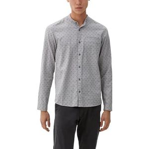 Q/S designed by Men's 2119116 hemd met lange mouwen, grijs, S