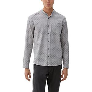 Q/S designed by Men's 2119116 hemd met lange mouwen, grijs, S