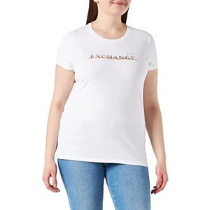 Armani Exchange Dames Logo Signature T-Shirt, wit, M