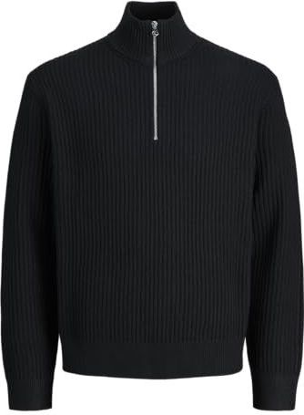 Jack & Jones - JCOGRID - Trui - Zwart - Halve Rits