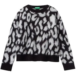 United Colors of Benetton Pullover voor meisjes en meisjes, zwart en wit 700, 170 cm
