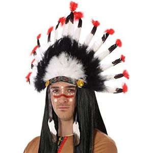 Atosa 39011 Indianen verensieraad, zwart/wit/rood, unisex – volwassenen