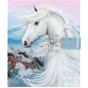 Depesche 12418 Miss Melody - Dagboek met cijfercode en geluid, boek met paardenmotieven en 80 gelinieerde, kleurrijk geïllustreerde pagina's