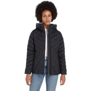 Tommy Hilfiger Donsjack met capuchon voor dames, Zwart (zwart), XXS