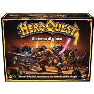 Avalon Hill, HeroQuest Fantasy-Adventure-bordspel voor volwassenen, Dungeon Crawler, met meer dan 65 miniaturen, vanaf 14 jaar, voor 2-5 spelers (Italiaanse versie)