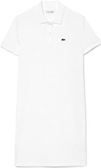 LACOSTE - Polo Jurk - Wit - Soepel Piqué Tricot in Katoen