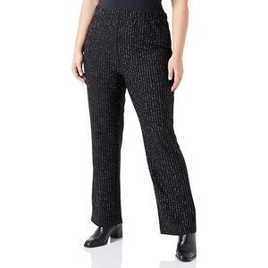 ONLY CARMAKOMA Carlisa Shine Pinstripe Pant JRS, Zwart/detail: zilver glitter, XL