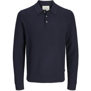 Jack & Jones JPRBLUSANDRI Knit Polo LS, night sky, L