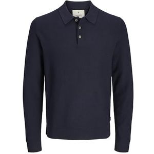 Jack & Jones JPRBLUSANDRI Knit Polo LS, night sky, L