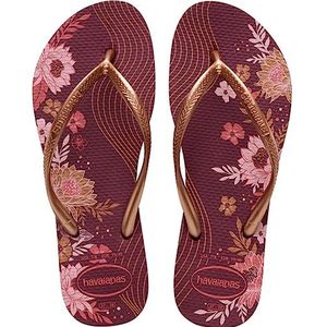 Havaianas Slim biologische teenslippers voor dames, Paarse grond, 7.5/8 UK