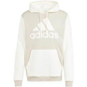 adidas Mannen Essentials Fleece Big Logo Capuchonsweater, L lang, 3 inch, Putty Grijs/Gebroken Wit, L tall