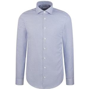 Seidensticker - Businessoverhemd - Zwart - Slim 1/1 Kentkraag Pepita