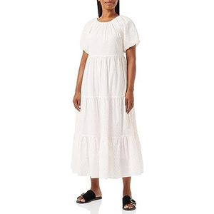 myMo Maxi-jurk voor dames met korte mouwen 12527427, wit roze oranje stippen, L, Wit roze oranje stippen, L