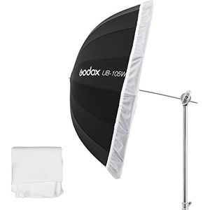 Godox UB-105W 41"" 105cm Parabolisch Zwart Wit Reflecterende Paraplu Studio Licht Paraplu Met Zwart Zilver Diffuser Cover Doek (UB-105W)