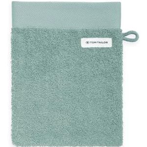 TOM TAILOR Washandschoen, set van 6, 16 x 21 cm, 100% katoen/badstof, met hanger en label met logo, Color Bath Towel turquoise (Fresh Sage)