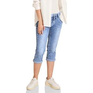 STREET ONE 3/4 jeans met lage taille, Sky Blue Random Wash, 25W x 22L