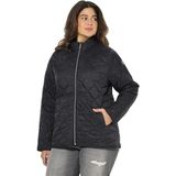 Ulla Popken Hyprar voor dames, licht gewatteerd, waterafstotend, gerecyclede jas, zwart, 42-44