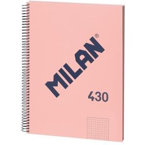 MILAN® Notitieboek met spiraalbinding, geruit, 80 vellen A4, Serie 1918, roze