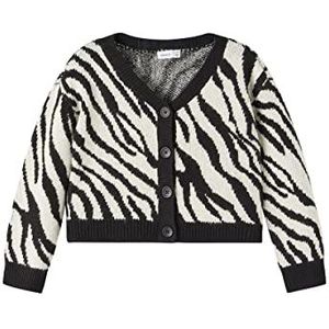 NAME IT Nkfrosalina Ls Knit Card Box gebreide jas voor meisjes, zwart, 134/140 cm