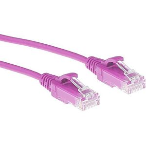 ACT CAT6 Netwerkkabel, U/UTP LSZH LAN Kabel Dun 3.8mm Slimline, Flexibele Snagless Ethernet Kabel Met RJ45 Connector, Voor Gebruik In Datacenters, 3 Meter, Roze - DC9403