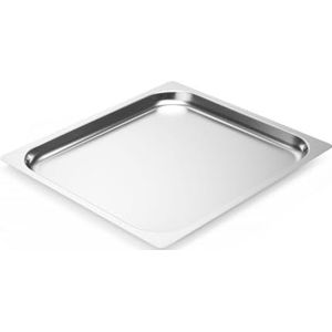 HENDI Gastronorm tray GN 2/3, 20mm diep, 2,3L, temperatuurbestendig van -40˚C tot 300˚C, oventray, bakplaat, ovenplaat, 354x325(H)20mm, roestvast staal 18/0
