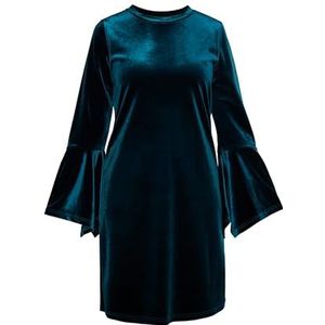 ALARY Dames mini-jurk van fluweel 10529144-AL01, petrol, M, petrol, M