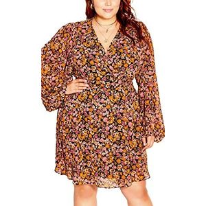 CITY CHIC Plus Size Jurk Lente Bunch, in BLK Spring Bunch, Maat 22, Blk Lente Bos, 48 grote maten