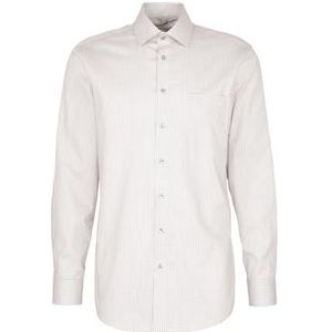 Seidensticker Zakelijk overhemd voor heren, regular fit, strijkvrij, kent-kraag, lange mouwen, 100% katoen, zand, 43