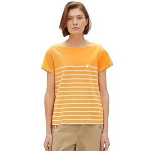 TOM TAILOR Dames T-shirt 1035381, 29751 - Bright Mango Orange, XS