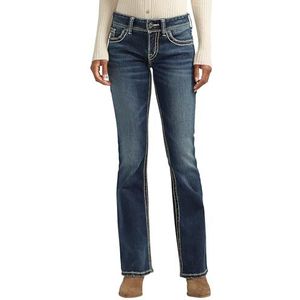 Silver Jeans Suki Mid Rise Slim Bootcut Jeans Plus Size Dames, Indigo, 32W x 30L