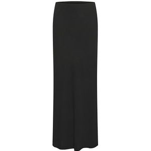 KAFFE Maxi Skirt Slim Fit High Slits High-Waisted Elastische Tailleband, Black Deep, 32 NL