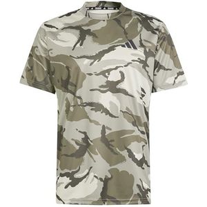 adidas Heren Train Essentials Seasonal Camo Tee, putty grey/silver pebble/olive strata/shadow olive, M
