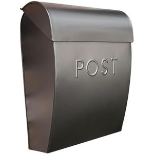 NACH Sylvia Moderne brievenbus voor wandmontage, Europost brievenbussen voor buiten, roestbestendig gegalvaniseerd stalen brievenbus, 15 x 12 x 5,25 inch, zwart, UH-1001BLK