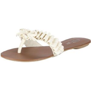 Buffalo London 308-13338-1 TUMBLE LEATHER BLACK 01 107996 damessandalen/teenslippers, wit, wit, 37 EU