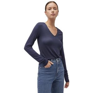 Mavi Damesshirt met lange mouwen, V-hals, mood indigo, S, Mood Indigo, S