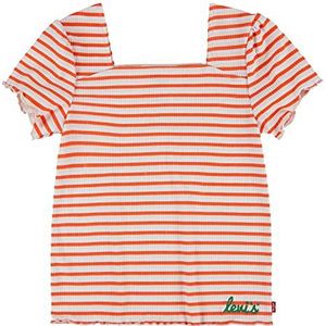 Levi's Lvg ss geribbeld baby T-shirt voor meisjes 3ee327, warm koraal, 3 jaar