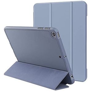 Nieuwe iPad 9.7 beschermhoes met penhouder [houder voor iPad 2a oplaadpen/paar], intelligente hoes met drie deurstandaard met zachte TPU-achterkant, automatische wekker/slaap (blauwe hemel)