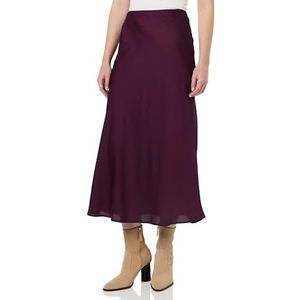 Vila Viellette HW Long Skirt-Noos Satijnen rok, rood, maat 36 voor dames, Rood, 34
