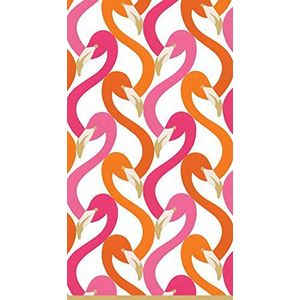 Caspari Flamingo Flock gastendoekje, 15 stuks, papier, fuchsia, 11 x 20 x 3 cm
