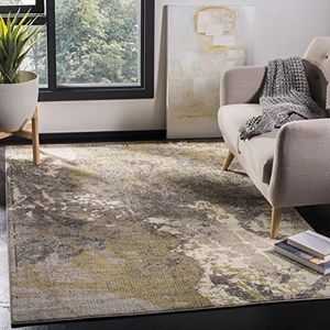 Safavieh Gewassen tapijt modern patroon, MNC219, geweven polypropyleen MNC219 120 x 180 cm ivoor/grijs