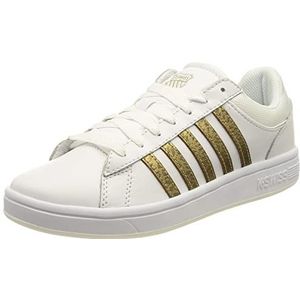 K-Swiss Court Winston dames Sneakers, Wit Goud Panther, 36 EU