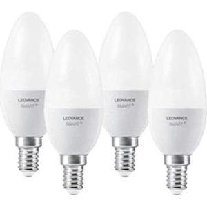 LEDVANCE LED lamp | Lampvoet: E14 | Warm wit | 2700 K | 5 W | SMART+ Candle Dimmable [Energie-efficiëntieklasse A+] | 4 stuks