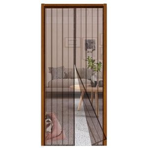 Sekey Magnetisch vliegengaas, voor balkondeur, zonder boren, deurgordijn, vliegenbescherming, voor schuifdeur, insectenbescherming, gordijndeur voor eenvoudige montage, 80 x 200 cm, bruin