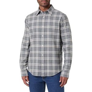 REG Flannel Melange Check Shirt, grijs, S