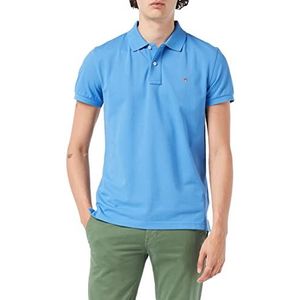 GANT Slim poloshirt met korte mouwen polokraag geknoopt piqué wit, Day Blue, S